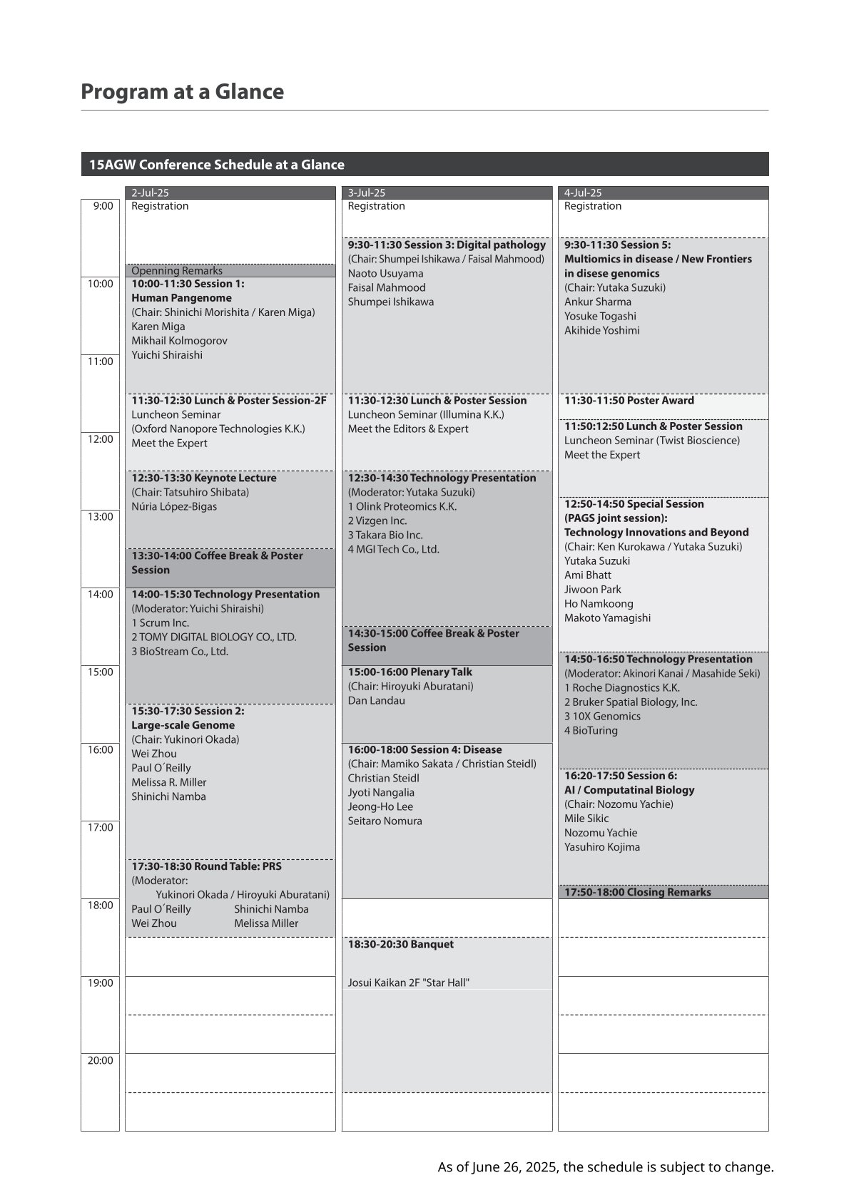 schedule